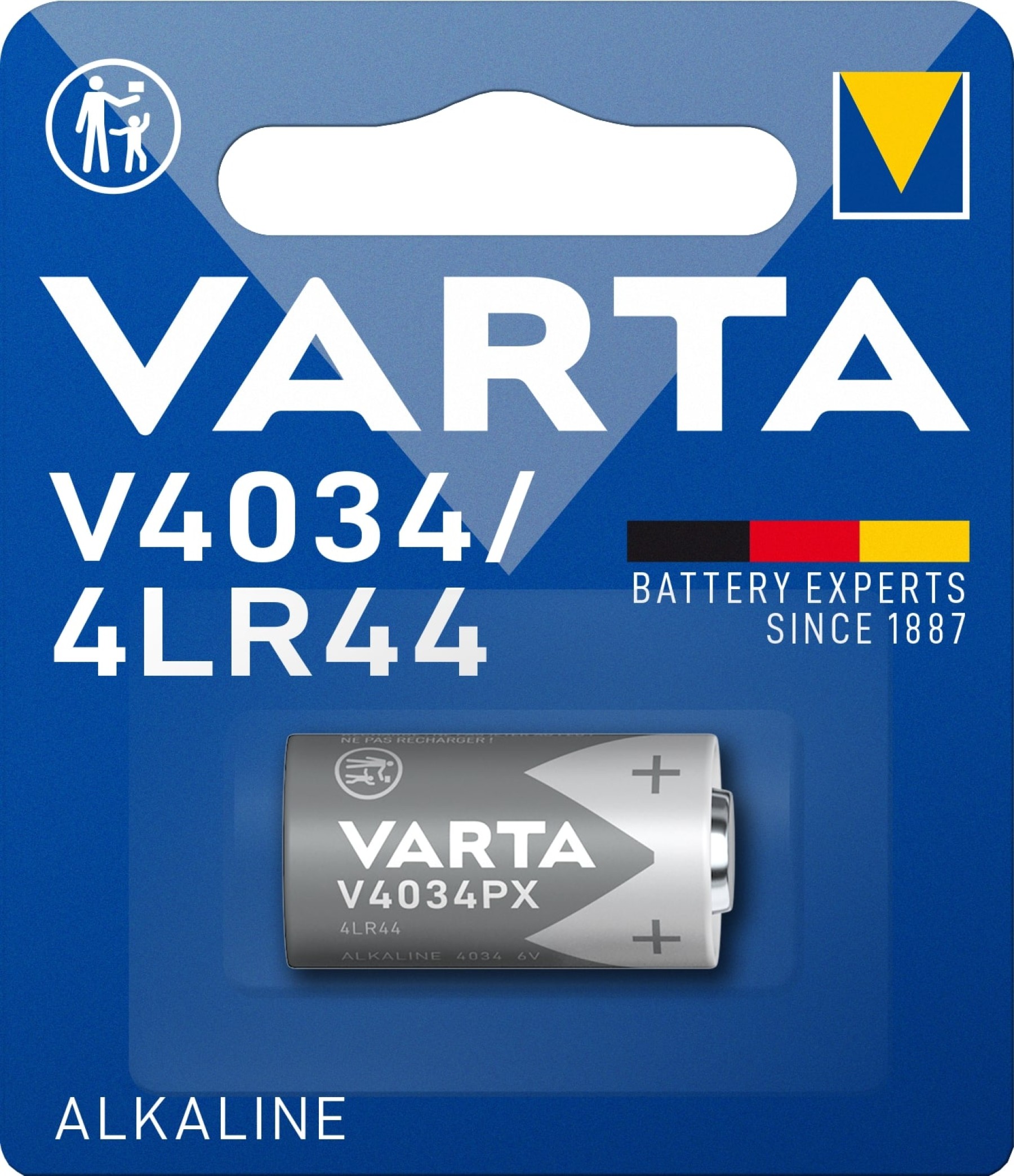 VARTA 4034/4LR44 Alkaline Battery 6V Pack of 1